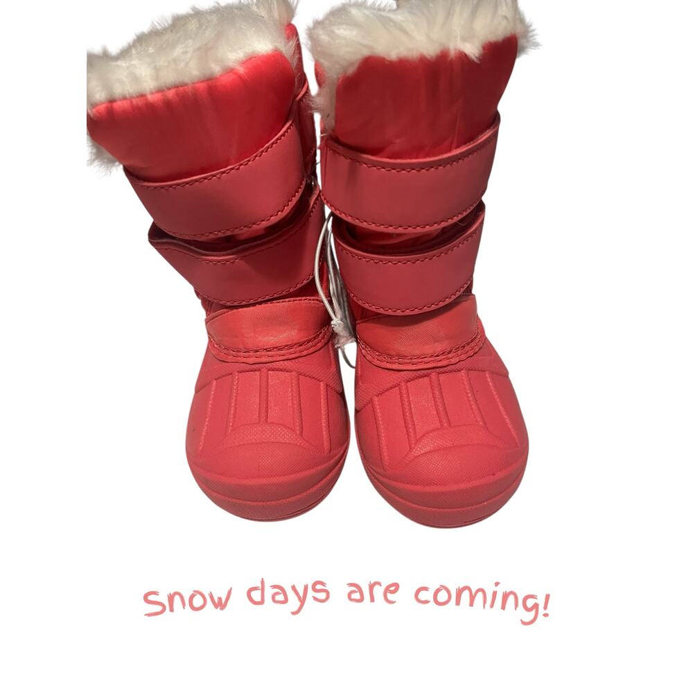Cat & Jack Toddler Pink Faux Fur Thermolite Insulted Snow Boots 8 Free Ship
